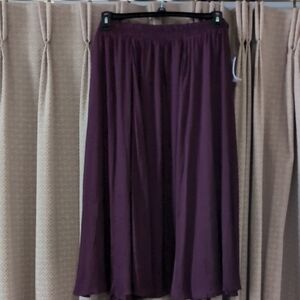 NWT Women's Size XL Ophelia Roe Dark Purple Leopard Print Skirt